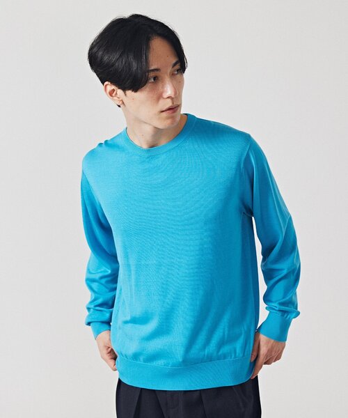 EDIFICE（エディフィス）の「14ゲージ シルクミックス プレーティング クルーネックニット（ニット/セーター・メンズ・ブラック/ブラウン/ブルー・SMALL/MEDIUM/LARGE）」の19枚目の写真