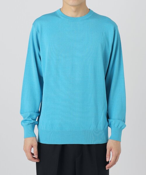 EDIFICE（エディフィス）の「14ゲージ シルクミックス プレーティング クルーネックニット（ニット/セーター・メンズ・ブラック/ブラウン/ブルー・SMALL/MEDIUM/LARGE）」の18枚目の写真