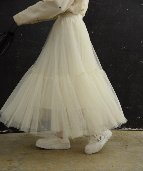 I_am（アイアム）の「volume tulle skirt / ボリュームチュールスカート（スカート・レディース・アイボリー・FREE）」の6枚目の写真