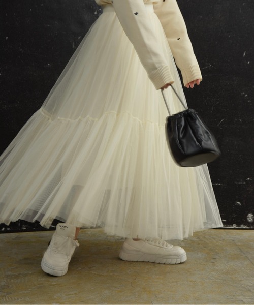 I_am（アイアム）の「volume tulle skirt / ボリュームチュールスカート（スカート・レディース・アイボリー・FREE）」の5枚目の写真
