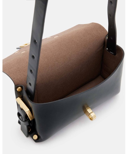 ALLSAINTS（オールセインツ）の「MIRO MINI LEATHER CROSSBODY BAG | MIRO ミニ レザー クロスボディ バッグ（ショルダーバッグ・レディース・ブラック・ONE SIZE）」の3枚目の写真