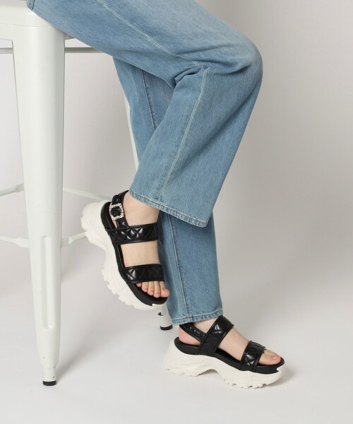 ESPERANZA(エスペランサ)の「厚底キルティングスポサン 24SS(サンダル・レディース・アイボリー/ブラック/ピンク系・M/S/L/LL)」の13枚目の写真