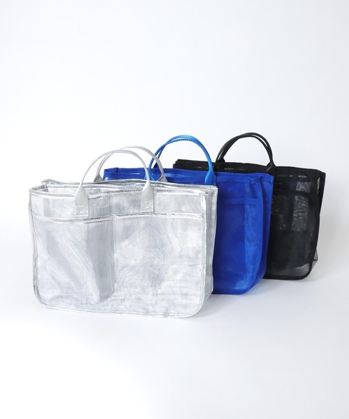 Three Four Time（ｽﾘｰﾌｫｰﾀｲﾑ）の「A4メッシュバッグインバッグ（エコバッグ/サブバッグ・レディース・ブラック/ブルー/シルバー・FREE）」の11枚目の写真