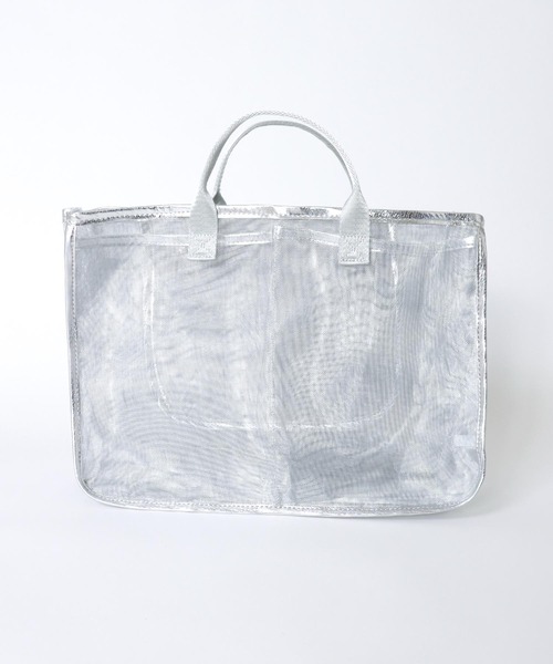 Three Four Time（ｽﾘｰﾌｫｰﾀｲﾑ）の「A4メッシュバッグインバッグ（エコバッグ/サブバッグ・レディース・ブラック/ブルー/シルバー・FREE）」の4枚目の写真