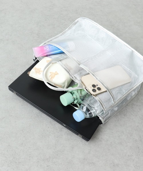 Three Four Time（ｽﾘｰﾌｫｰﾀｲﾑ）の「A4メッシュバッグインバッグ（エコバッグ/サブバッグ・レディース・ブラック/ブルー/シルバー・FREE）」の19枚目の写真