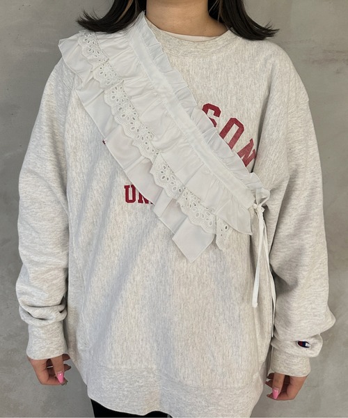 kutir（クティール）の「マルチウェイコットンレース付けフリル（付け襟・レディース・オフホワイト/ブラック・FREE）」の16枚目の写真