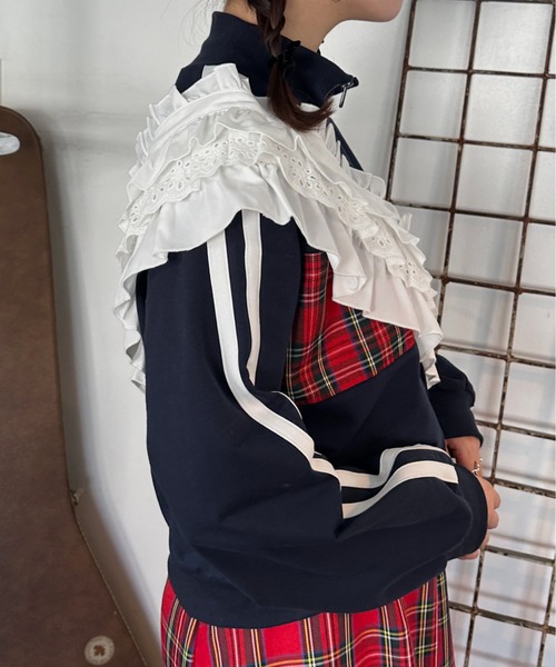 kutir（クティール）の「マルチウェイコットンレース付けフリル（付け襟・レディース・オフホワイト/ブラック・FREE）」の12枚目の写真