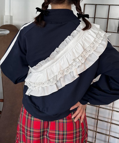 kutir（クティール）の「マルチウェイコットンレース付けフリル（付け襟・レディース・オフホワイト/ブラック・FREE）」の13枚目の写真