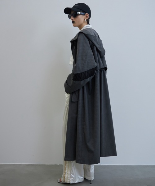 JOSE MOON（ジョゼムーン）の「STRIPE MODE HOODIE COAT/ストライプ 
