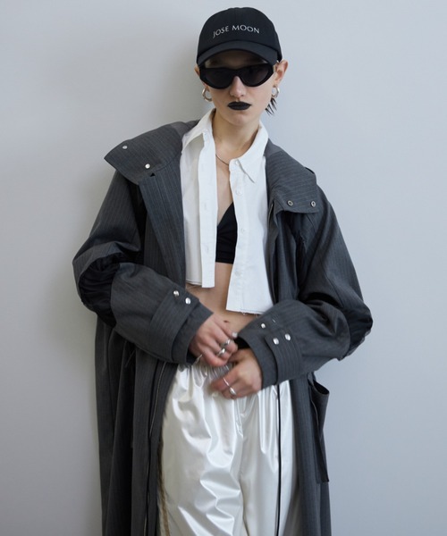 JOSE MOON（ジョゼムーン）の「STRIPE MODE HOODIE COAT/ストライプ 
