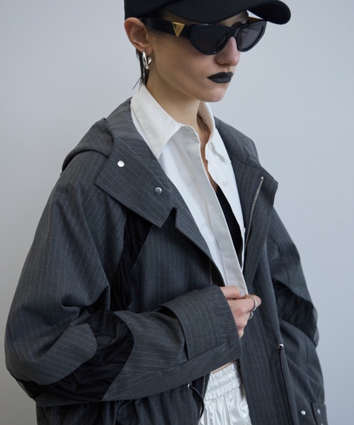 JOSE MOON（ジョゼムーン）の「STRIPE MODE HOODIE COAT/ストライプ