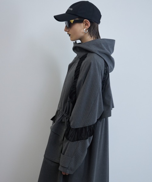 JOSE MOON（ジョゼムーン）の「STRIPE MODE HOODIE COAT/ストライプ