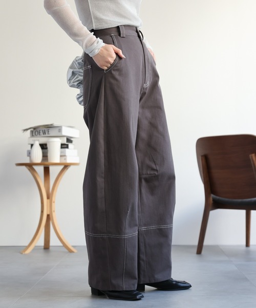 apolina パンツ UNISEXブロッキングサルエルパンツ【和柄九尾(紫)】 | NIER CLOTHING