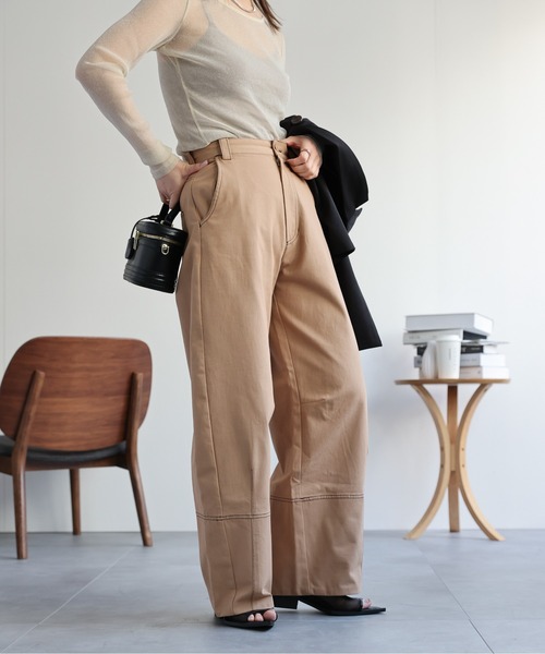 コットン製バレルパンツ FRAMeWORK パンツ コットンイージータックバレルパンツ