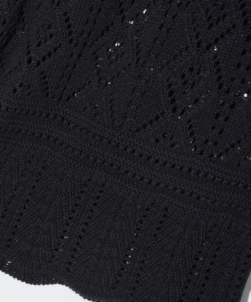 MILKFED.（ミルクフェド）の「LACE KNIT CARDIGAN（カーディガン/ボレロ・レディース・ライトブルー/ブラック/オフホワイト・ONE SIZE）」の7枚目の写真