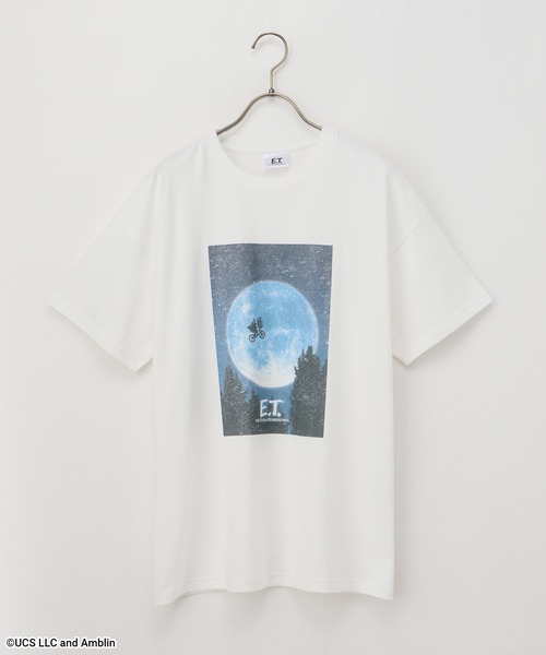 Honeys（ハニーズ）の「Ｅ．Ｔ．／ゆるＴシャツ（Tシャツ/カットソー・レディース・ブラック/オフホワイト/スミクロ・S/M/L/LL）」の6枚目の写真