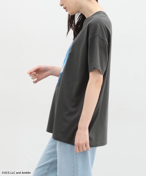 Honeys（ハニーズ）の「Ｅ．Ｔ．／ゆるＴシャツ（Tシャツ/カットソー・レディース・ブラック/オフホワイト/スミクロ・S/M/L/LL）」の13枚目の写真
