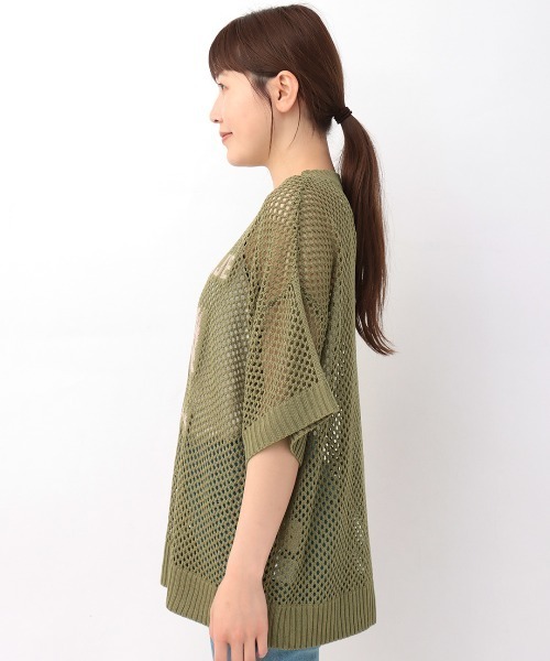 チチカカ(チチカカ)の「メッシュニットロゴプルオーバー(Tシャツ/カットソー・レディース・カーキ/アイボリー・FREE)」の7枚目の写真