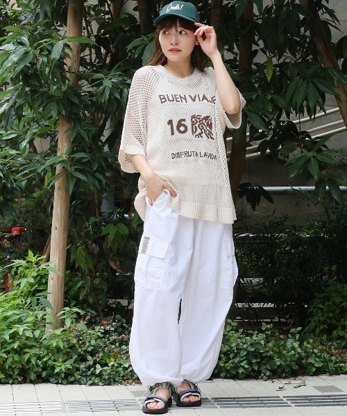 チチカカ(チチカカ)の「メッシュニットロゴプルオーバー(Tシャツ/カットソー・レディース・カーキ/アイボリー・FREE)」の19枚目の写真