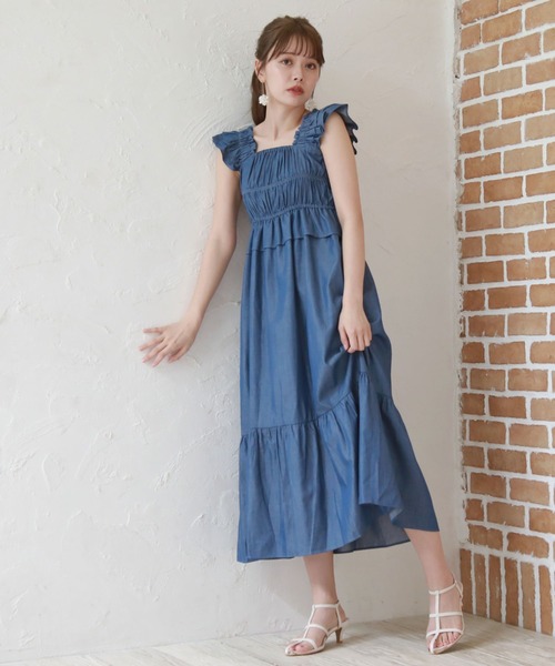 Cheek（チーク）の「バックリボンシャーリングジャンスカ（ジャンパースカート・レディース・グリーン/ブラック/ブルー・MEDIUM）」の13枚目の写真