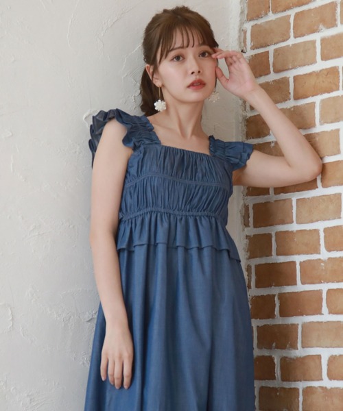 Cheek（チーク）の「バックリボンシャーリングジャンスカ（ジャンパースカート・レディース・グリーン/ブラック/ブルー・MEDIUM）」の14枚目の写真