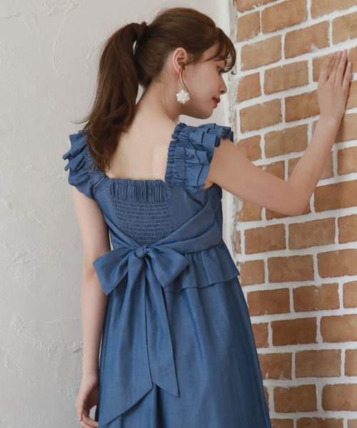 Cheek（チーク）の「バックリボンシャーリングジャンスカ（ジャンパースカート・レディース・グリーン/ブラック/ブルー・MEDIUM）」の16枚目の写真