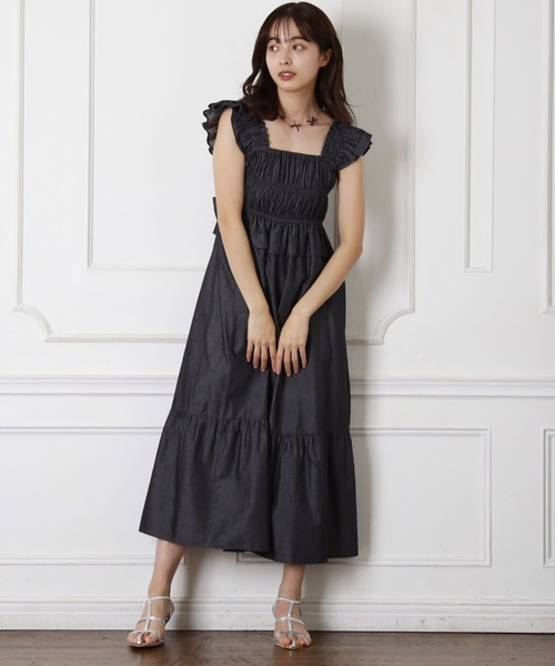 Cheek（チーク）の「バックリボンシャーリングジャンスカ（ジャンパースカート・レディース・グリーン/ブラック/ブルー・MEDIUM）」の17枚目の写真