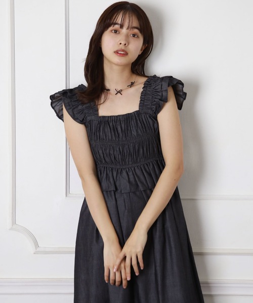 Cheek（チーク）の「バックリボンシャーリングジャンスカ（ジャンパースカート・レディース・グリーン/ブラック/ブルー・MEDIUM）」の19枚目の写真