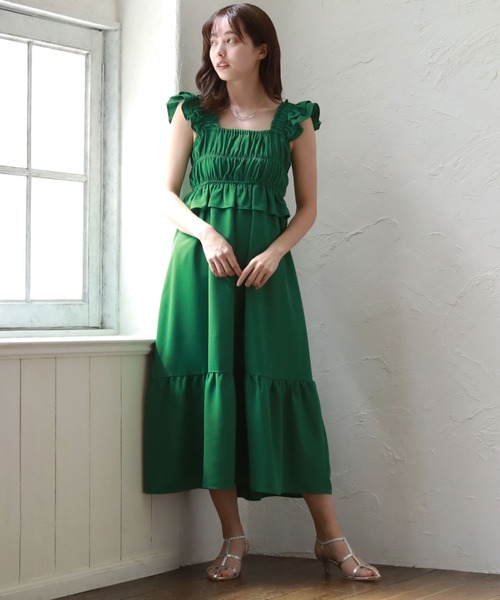 Cheek（チーク）の「バックリボンシャーリングジャンスカ（ジャンパースカート・レディース・グリーン/ブラック/ブルー・MEDIUM）」の22枚目の写真