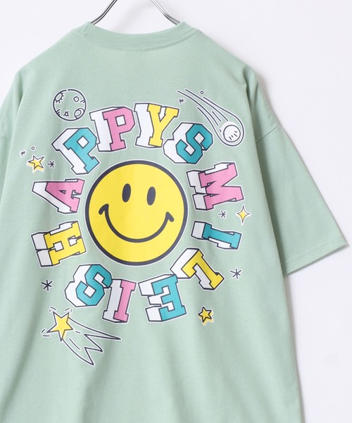 SMILEY FACE(スマイリーフェイス)の「SMILEY FACE/スマイリーフェイス ワンポイントロゴ刺繍 フロント バックプリント オーバーサイズ半袖Tシャツ レディース メンズ(Tシャツ/カットソー・レディース・ホワイト系その他4/ライトグリーン/ホワイト/ブラック系その他4/ホワイト系その他3/ホワイト系その他/ブラック系その他3/ホワイト系その他2/ブラック系その他/ブラック系その他7/ブルー系その他/ネイビー/ブラック系その他6/ホワイト系その他5/サックスブルー/ブラック系その他2/ブラック/ブラック系その他5・L/M/LL)」の15枚目の写真