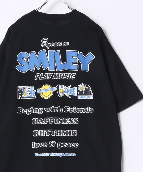 SMILEY FACE(スマイリーフェイス)の「SMILEY FACE/スマイリーフェイス ワンポイントロゴ刺繍 フロント バックプリント オーバーサイズ半袖Tシャツ レディース メンズ(Tシャツ/カットソー・レディース・ホワイト系その他4/ライトグリーン/ホワイト/ブラック系その他4/ホワイト系その他3/ホワイト系その他/ブラック系その他3/ホワイト系その他2/ブラック系その他/ブラック系その他7/ブルー系その他/ネイビー/ブラック系その他6/ホワイト系その他5/サックスブルー/ブラック系その他2/ブラック/ブラック系その他5・L/M/LL)」の9枚目の写真