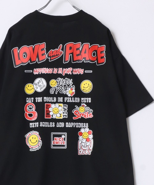 SMILEY FACE(スマイリーフェイス)の「SMILEY FACE/スマイリーフェイス ワンポイントロゴ刺繍 フロント バックプリント オーバーサイズ半袖Tシャツ レディース メンズ(Tシャツ/カットソー・レディース・ホワイト系その他4/ライトグリーン/ホワイト/ブラック系その他4/ホワイト系その他3/ホワイト系その他/ブラック系その他3/ホワイト系その他2/ブラック系その他/ブラック系その他7/ブルー系その他/ネイビー/ブラック系その他6/ホワイト系その他5/サックスブルー/ブラック系その他2/ブラック/ブラック系その他5・L/M/LL)」の11枚目の写真