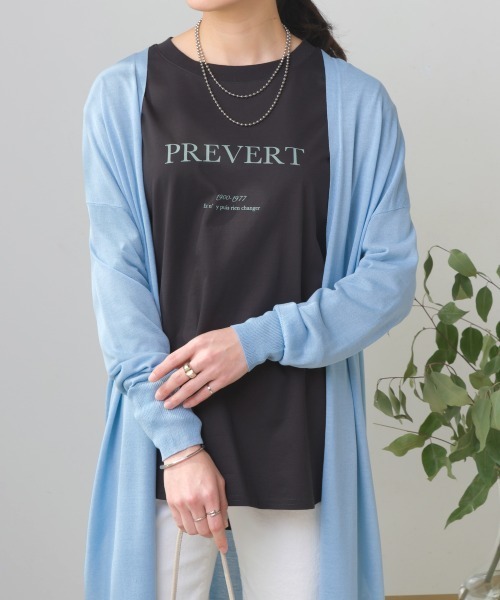Bou Jeloud(ブージュルード)の「WシルケットロゴロンT(Tシャツ/カットソー・レディース・オフホワイト/チャコールグレー・FREE)」の8枚目の写真