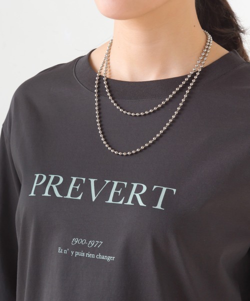 Bou Jeloud(ブージュルード)の「WシルケットロゴロンT(Tシャツ/カットソー・レディース・オフホワイト/チャコールグレー・FREE)」の12枚目の写真