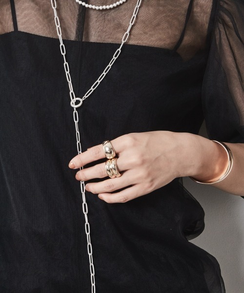 CHIC STYLE(シックスタイル)の「<大きいサイズ>ぷっくりデザインリング2点セット (選べる3サイズ) シックスタイル(リング・レディース・ゴールド・16号/20号/18号)」の3枚目の写真