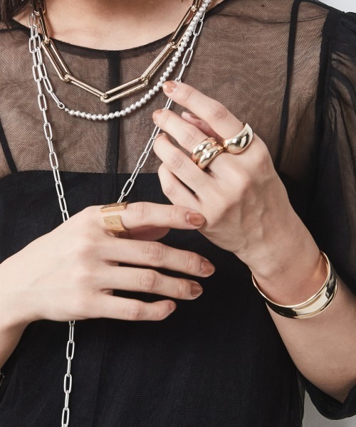 CHIC STYLE(シックスタイル)の「<大きいサイズ>ぷっくりデザインリング2点セット (選べる3サイズ) シックスタイル(リング・レディース・ゴールド・16号/20号/18号)」の6枚目の写真
