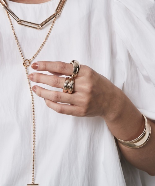 CHIC STYLE(シックスタイル)の「<大きいサイズ>ぷっくりデザインリング2点セット (選べる3サイズ) シックスタイル(リング・レディース・ゴールド・16号/20号/18号)」の13枚目の写真