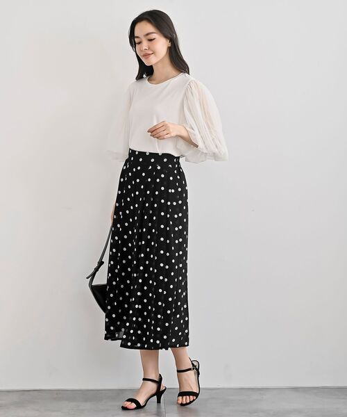 rps(アールピーエス)の「フロントタックシフォンスカーチョ(その他パンツ・レディース・ネイビー/チャコールグレー/ブラック/ドット・フリー)」の13枚目の写真