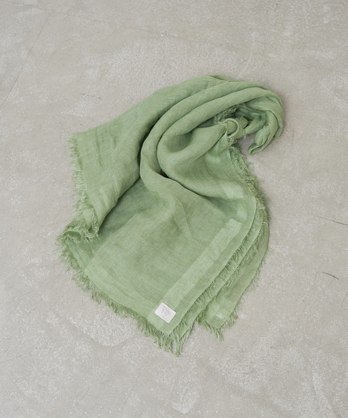 IENA（イエナ）の「【NIMNIMDUAI/ニムニムデュアイ】SQUARE LINEN GAUZE リネンガーゼ スクエア（ストール/ショール・レディース・ブラック系その他/シャーベット/グリーン/ライトグリーン・FREE）」の11枚目の写真