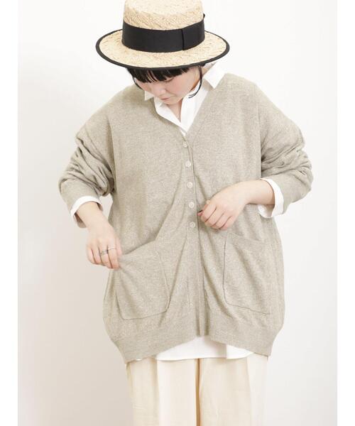 Samansa Mos2（サマンサ モスモス）の「【マシンウォッシャブル】Vネックニットカーディガン（カーディガン/ボレロ・レディース・キナリ/イエロー/グリーン/ブラック・F）」の4枚目の写真