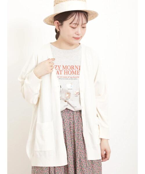 Samansa Mos2（サマンサ モスモス）の「【マシンウォッシャブル】Vネックニットカーディガン（カーディガン/ボレロ・レディース・キナリ/イエロー/グリーン/ブラック・F）」の2枚目の写真