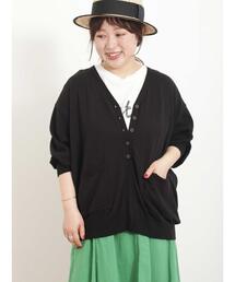 Samansa Mos2 | 【マシンウォッシャブル】Vネックニットカーディガン(カーディガン/ボレロ)