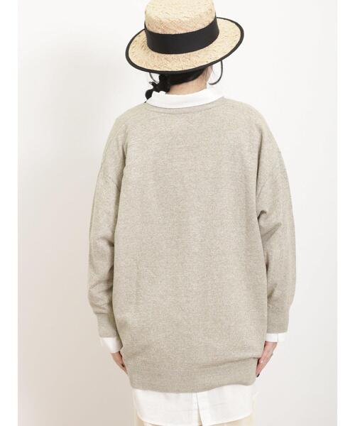 Samansa Mos2（サマンサ モスモス）の「【マシンウォッシャブル】Vネックニットカーディガン（カーディガン/ボレロ・レディース・キナリ/イエロー/グリーン/ブラック・F）」の6枚目の写真