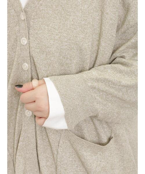 Samansa Mos2（サマンサ モスモス）の「【マシンウォッシャブル】Vネックニットカーディガン（カーディガン/ボレロ・レディース・キナリ/イエロー/グリーン/ブラック・F）」の9枚目の写真