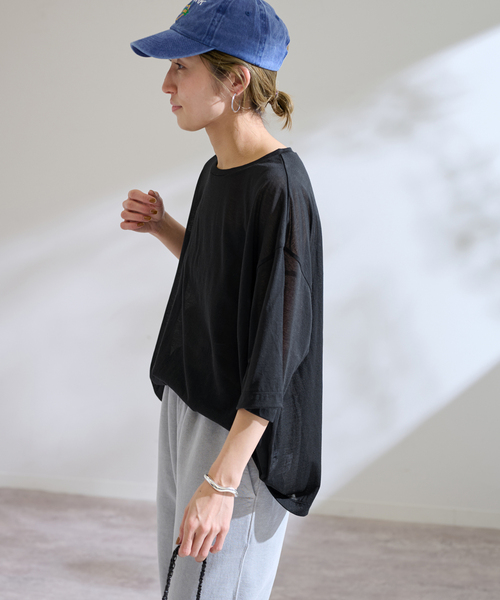 FRAMeWORK（フレームワーク）の「C/NYシアーTEE（Tシャツ/カットソー・レディース・ブラック/サックスブルー/ベージュ・FREE）」の8枚目の写真