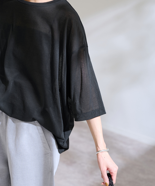 FRAMeWORK（フレームワーク）の「C/NYシアーTEE（Tシャツ/カットソー・レディース・ブラック/サックスブルー/ベージュ・FREE）」の11枚目の写真