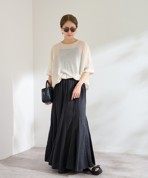 FRAMeWORK（フレームワーク）の「C/NYシアーTEE（Tシャツ/カットソー・レディース・ブラック/サックスブルー/ベージュ・FREE）」の12枚目の写真