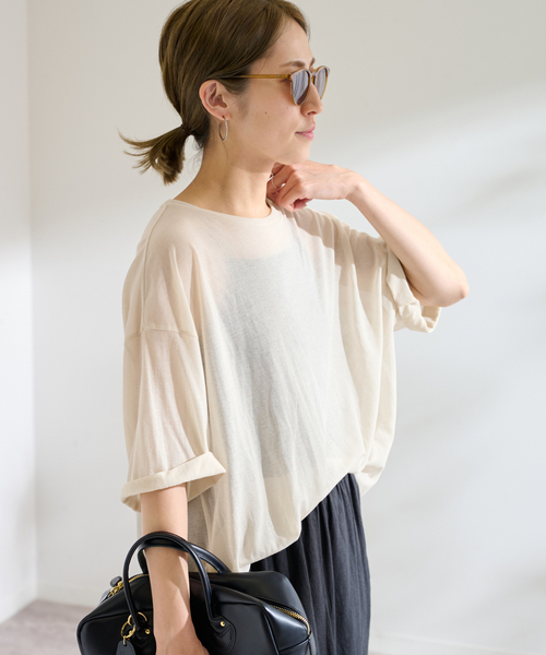 FRAMeWORK（フレームワーク）の「C/NYシアーTEE（Tシャツ/カットソー・レディース・ブラック/サックスブルー/ベージュ・FREE）」の16枚目の写真