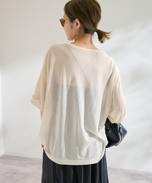 FRAMeWORK（フレームワーク）の「C/NYシアーTEE（Tシャツ/カットソー・レディース・ブラック/サックスブルー/ベージュ・FREE）」の17枚目の写真