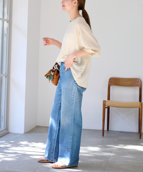 FRAMeWORK（フレームワーク）の「C/NYシアーTEE（Tシャツ/カットソー・レディース・ブラック/サックスブルー/ベージュ・FREE）」の19枚目の写真